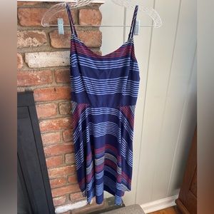 Old Navy A-Line spaghetti strap red/white/blue striped dress. Women’s size M.